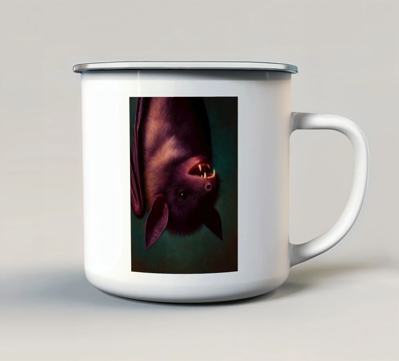 Pipistrello inquietante tazza in smalto da Rawghenee