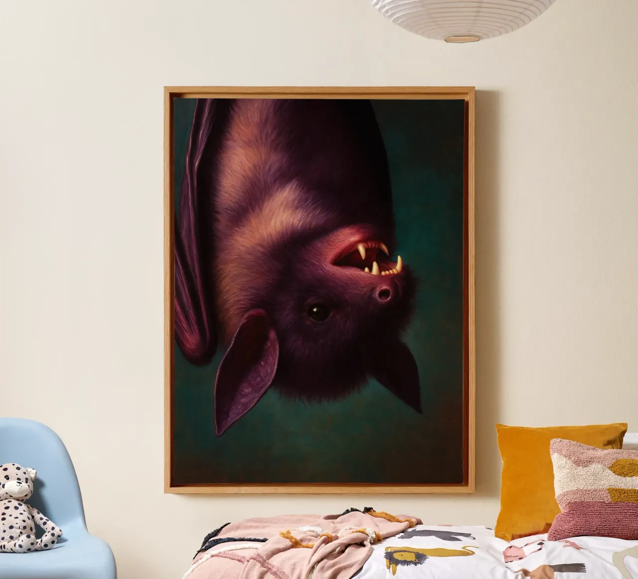 Pipistrello inquietante tela con Cornice a cassetta da Rawghenee