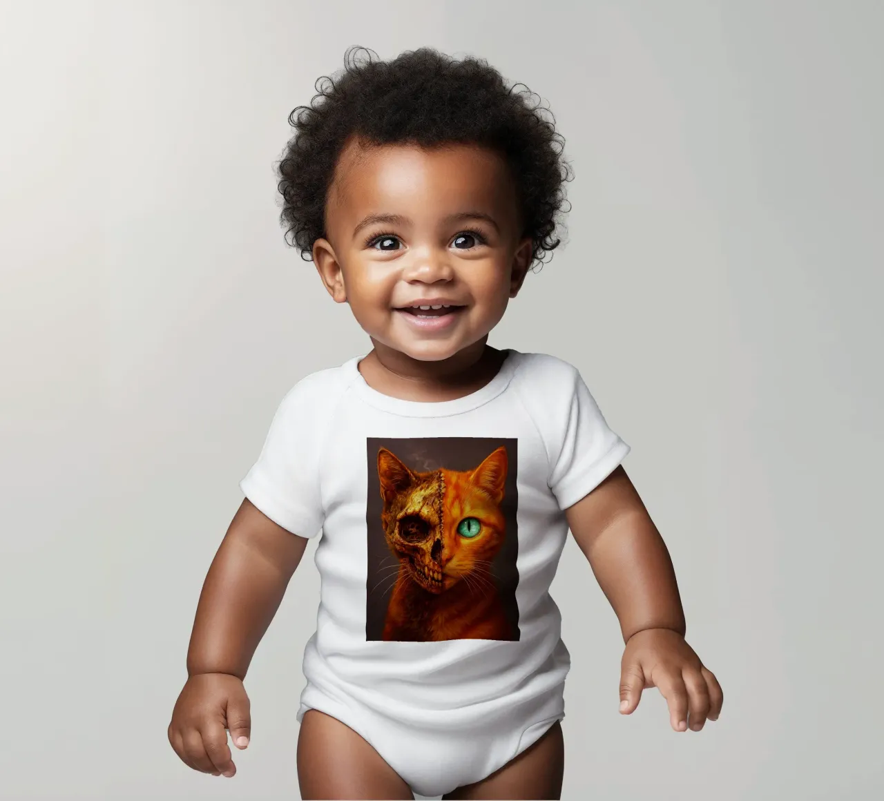 CREEPY CAT body neonato maniche corte da Rawghenee