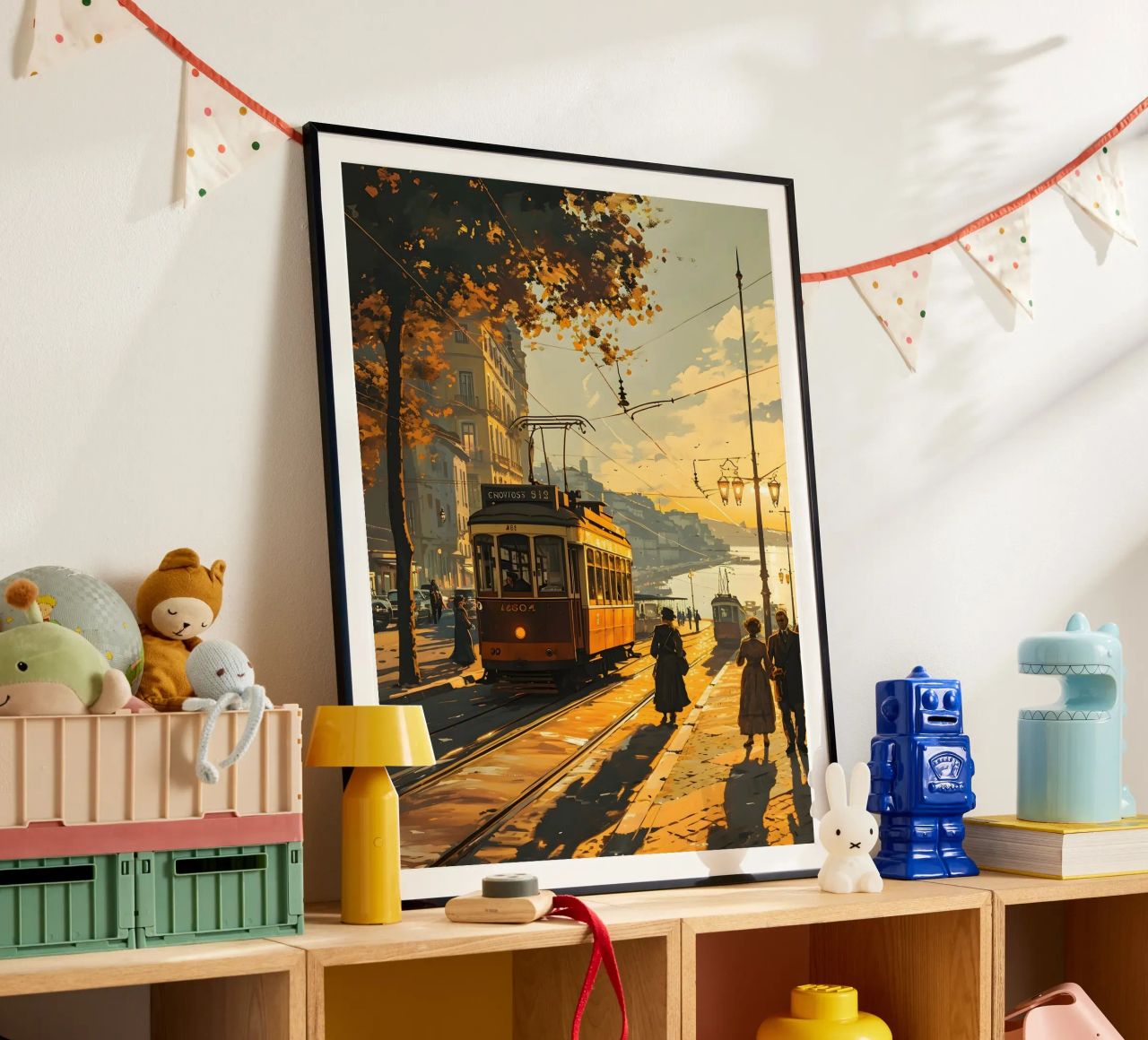 Lissabon Straßenbahn vintage kunst Poster von Vintage Travel Art
