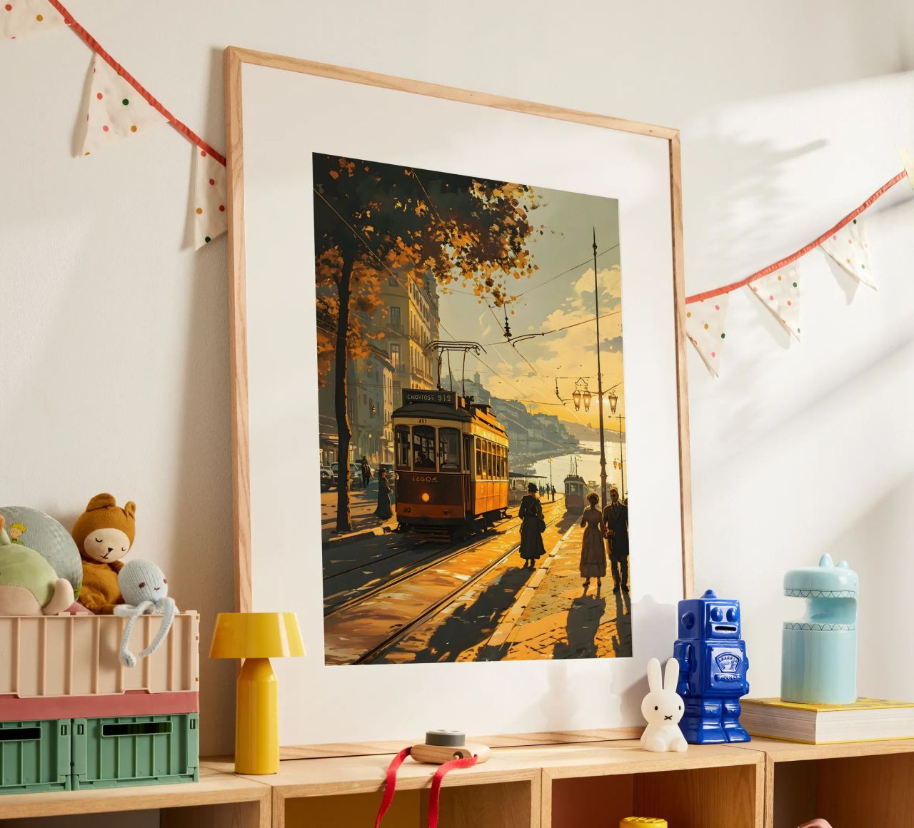 Lissabon Straßenbahn vintage kunst Poster von Vintage Travel Art