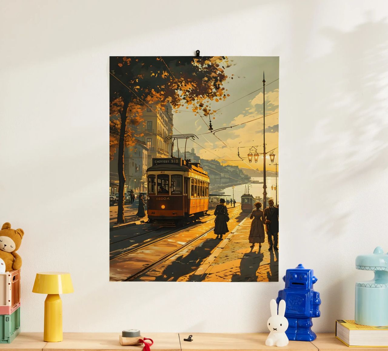 Lissabon Straßenbahn vintage kunst Poster von Vintage Travel Art