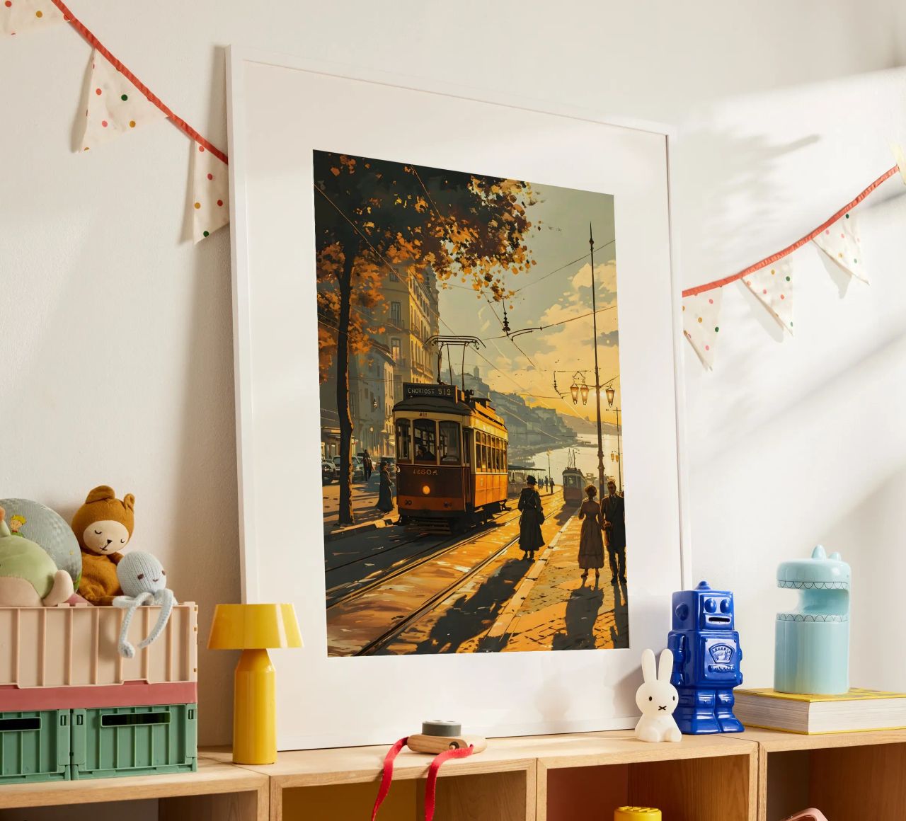 Lissabon Straßenbahn vintage kunst Poster von Vintage Travel Art