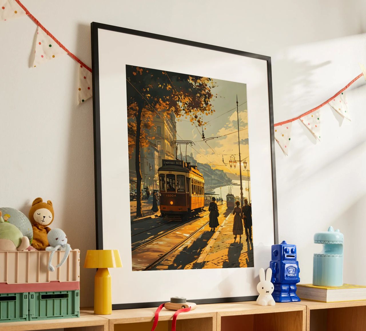 Lissabon Straßenbahn vintage kunst Poster von Vintage Travel Art