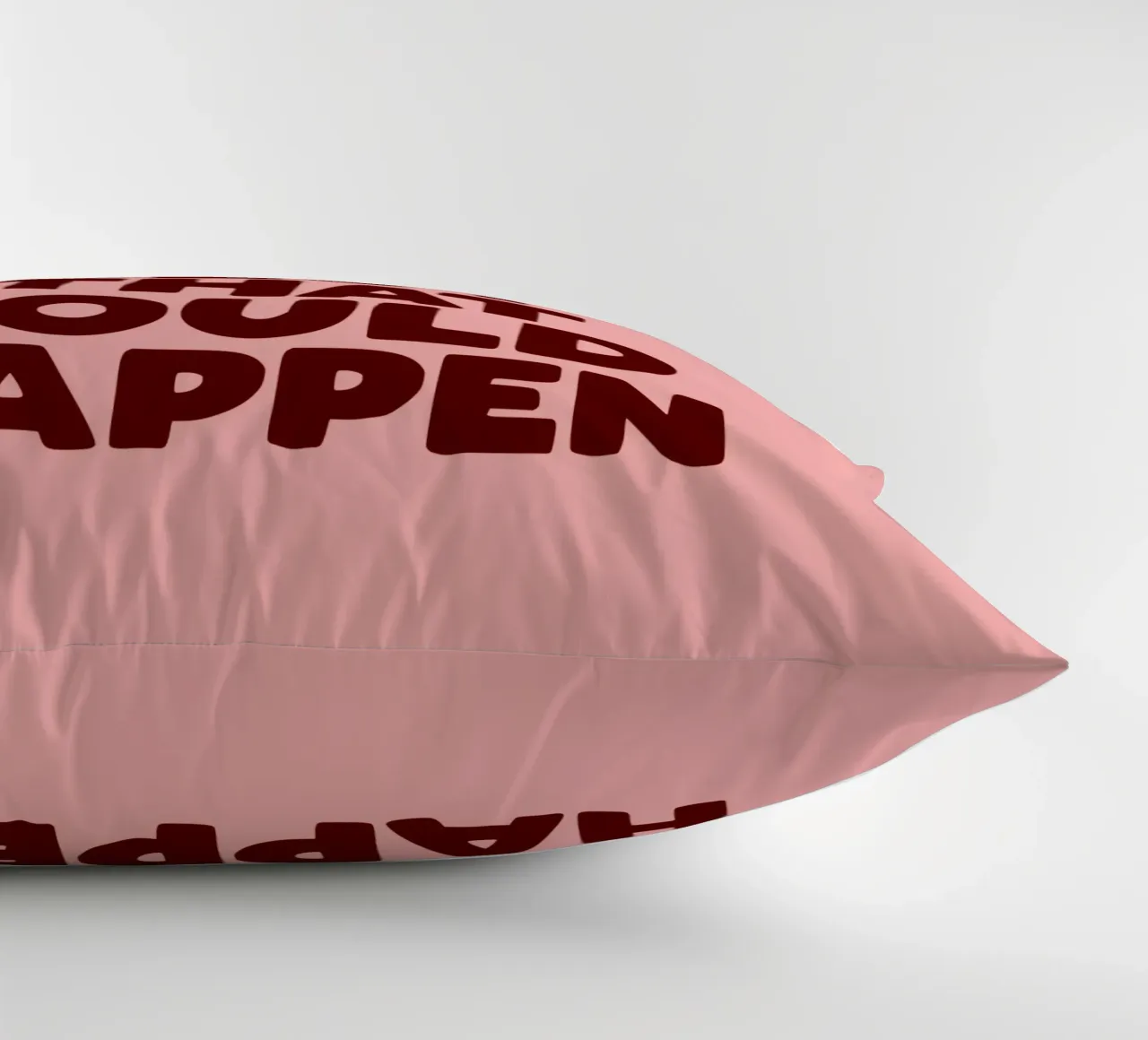 Whats The Best That Could Happen Peach Typography Design decorative cushion by THE MOTIVATED TYPE