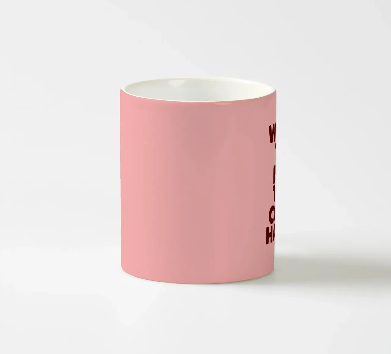 Qual è il meglio che possa accadere a Peach Typography Design? tazza in ceramica da THE MOTIVATED TYPE