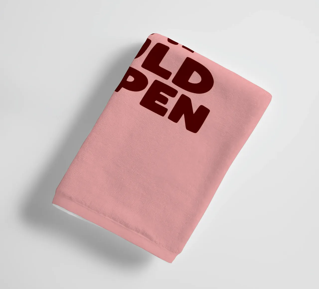 Whats The Best That Could Happen Peach Typography Design towel by THE MOTIVATED TYPE