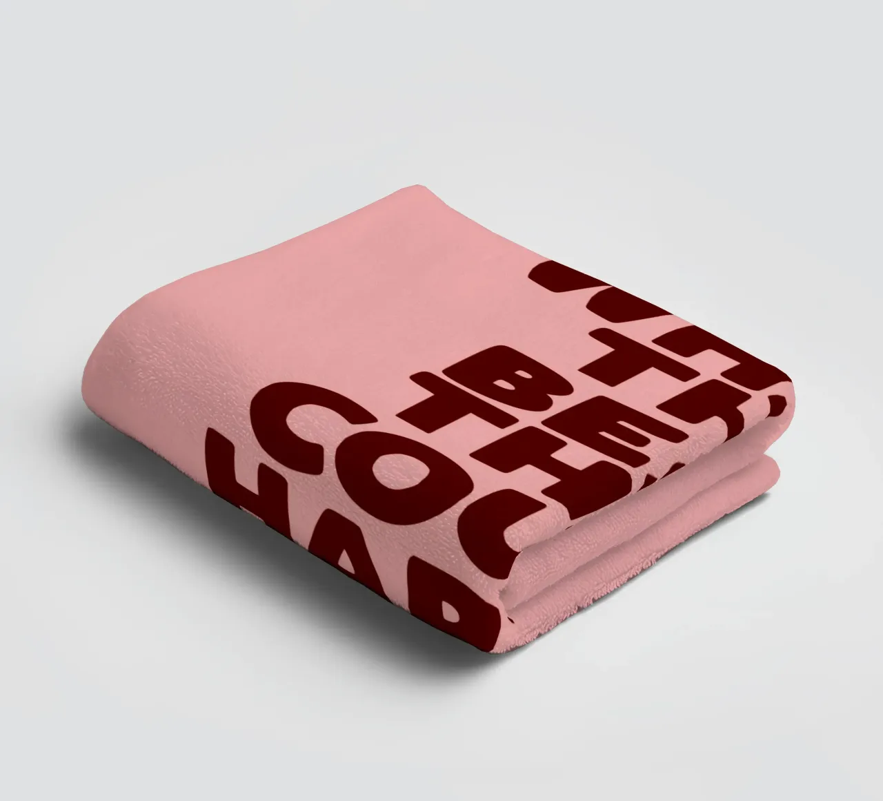 Whats The Best That Could Happen Peach Typography Design towel by THE MOTIVATED TYPE