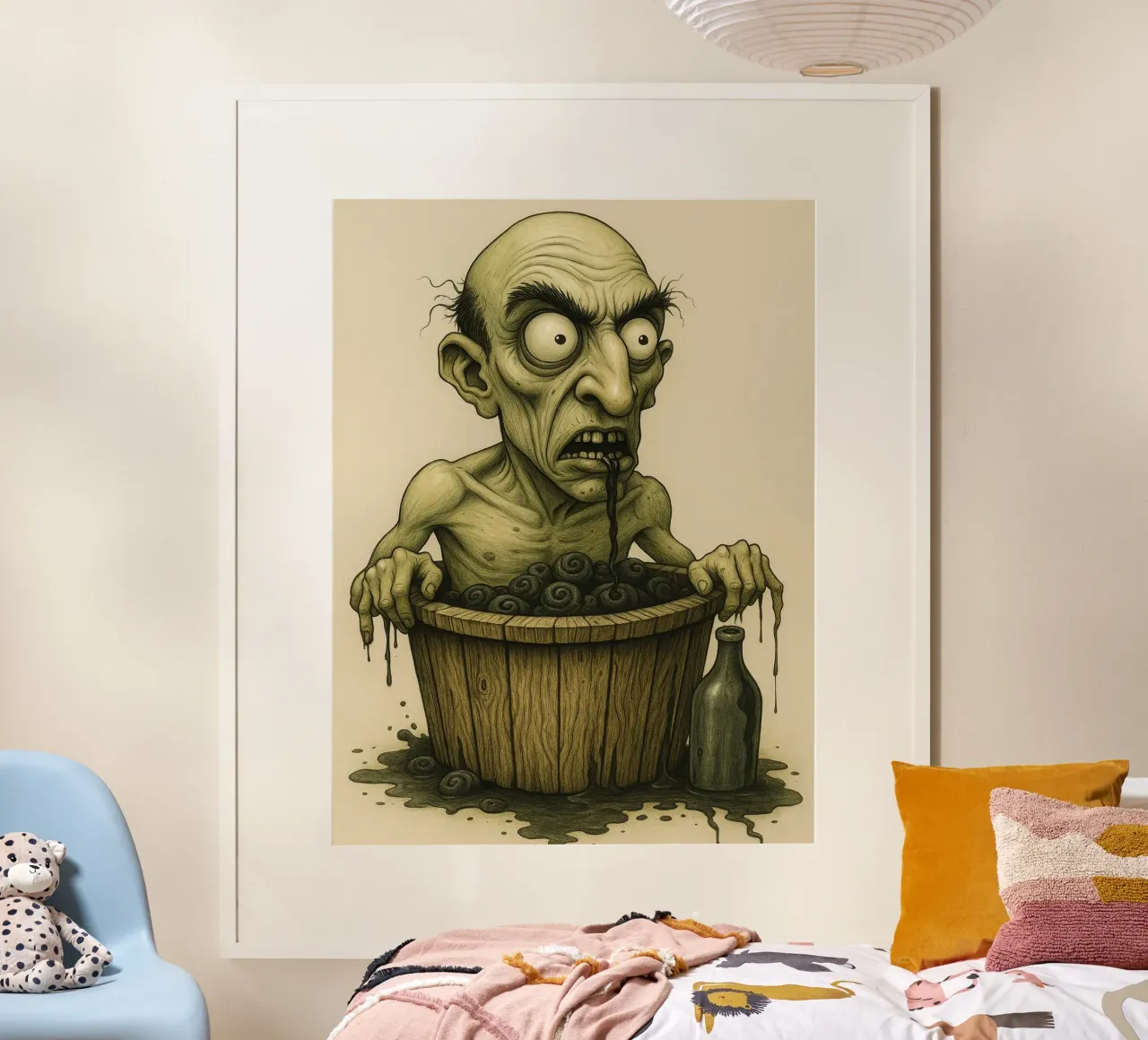 Fantasia horror da brivido poster con telaio in alluminio da Rawghenee