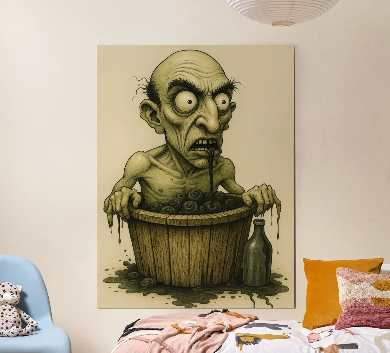 Fantasia horror da brivido poster con telaio in alluminio da Rawghenee