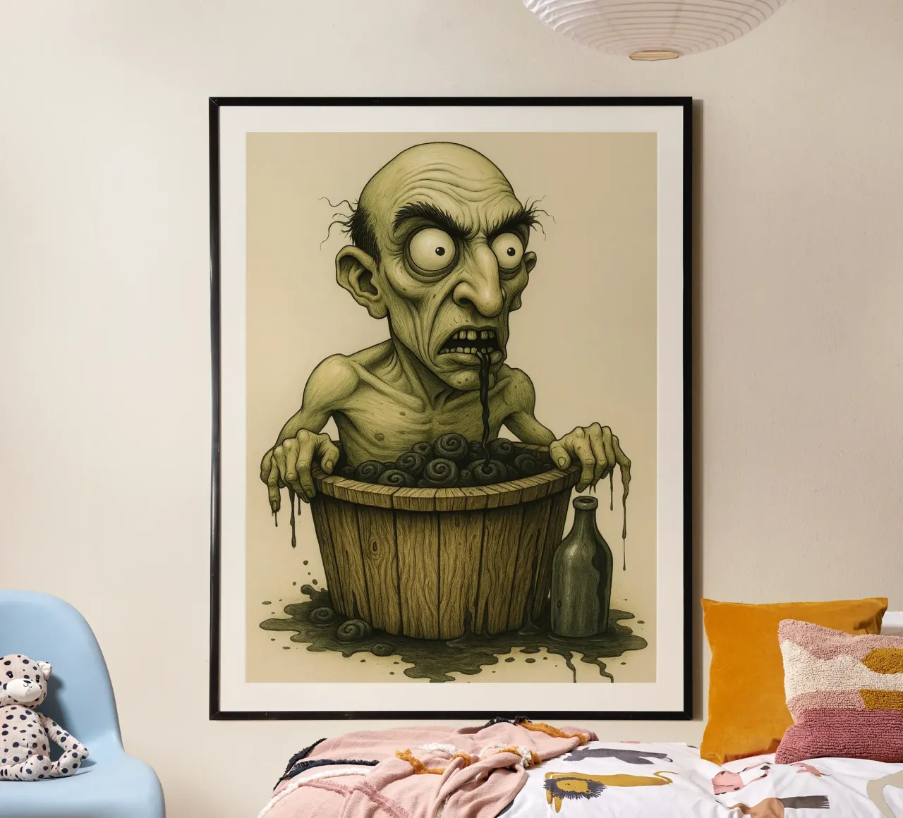Fantasia horror da brivido poster con telaio in alluminio da Rawghenee