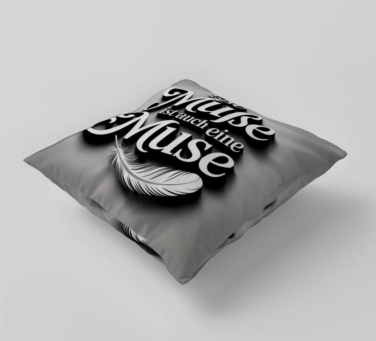 Die Muße ist auch eine Muse decorative cushion by Aphorismiker