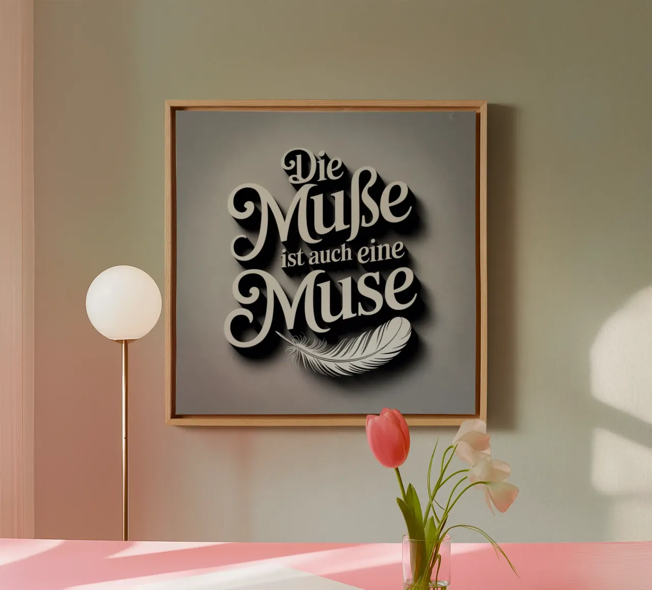 Die Muße ist auch eine Muse tela con Cornice a cassetta da Aphorismiker