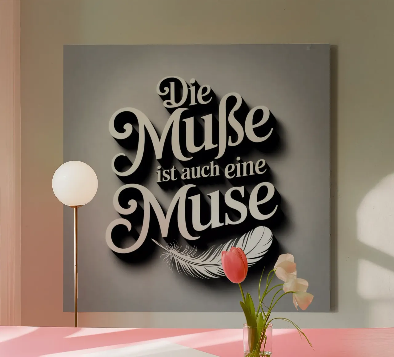 Die Muße ist auch eine Muse tela con Cornice a cassetta da Aphorismiker