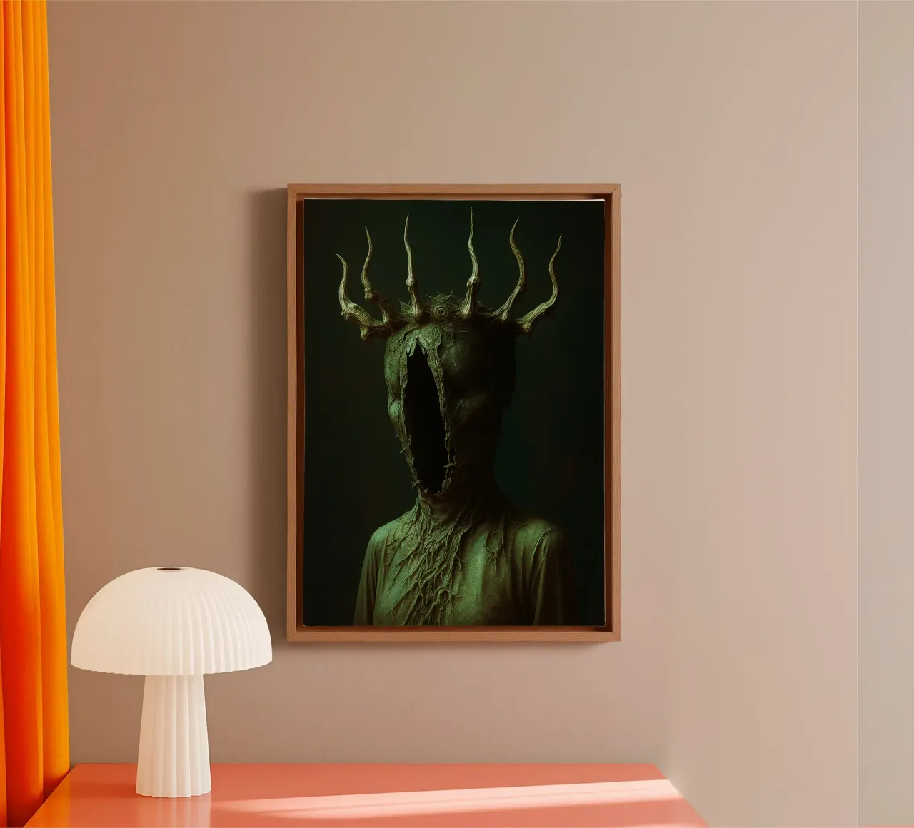 creepy queen Gothic Horror canvas with Floater frame by Rawghenee