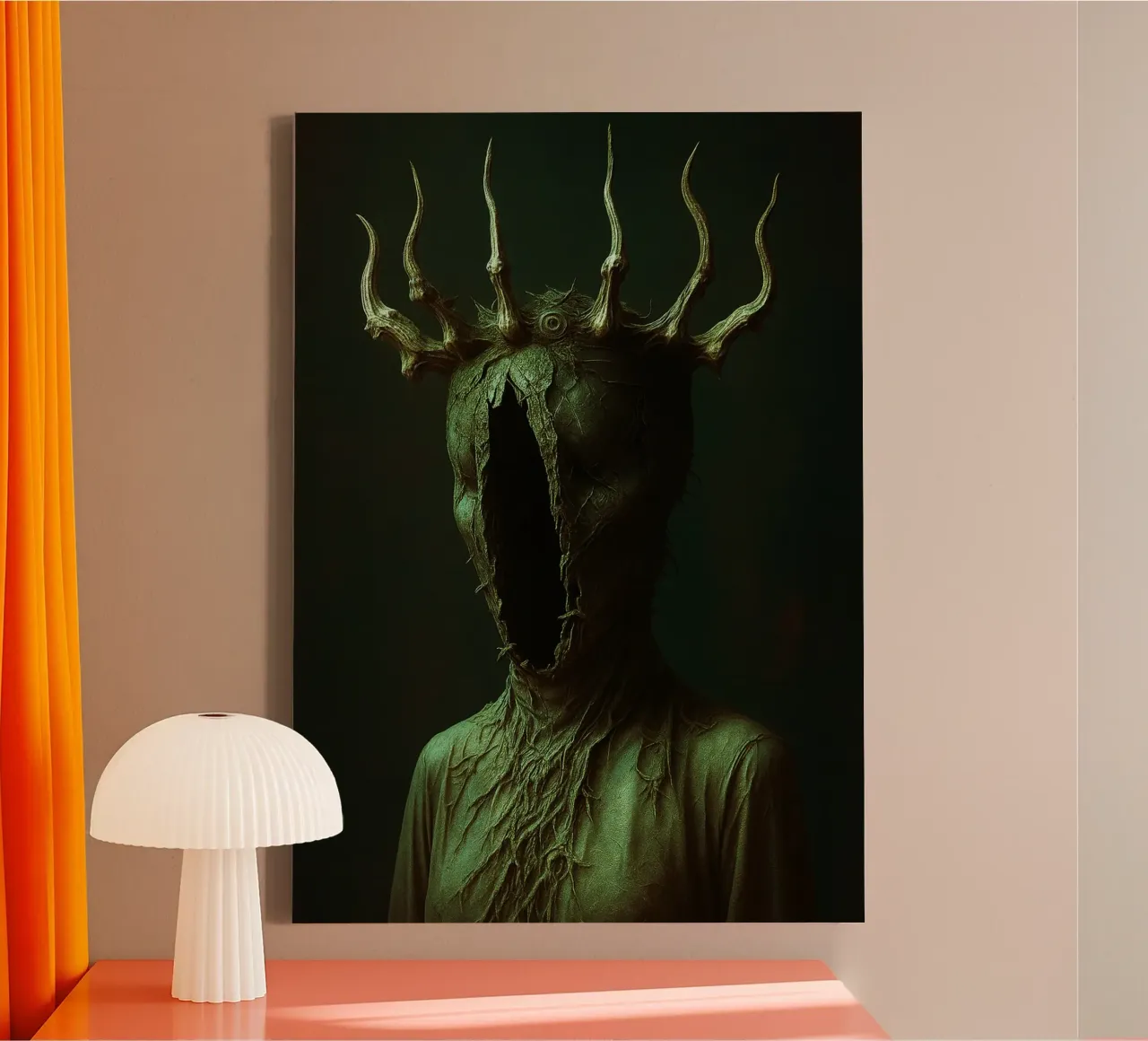 creepy queen Gothic Horror canvas with Floater frame by Rawghenee