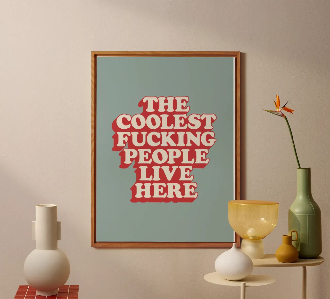 La gente più figa del cazzo vive qui Regalo d'inaugurazione sgargiante alluminio dibond da THE MOTIVATED TYPE