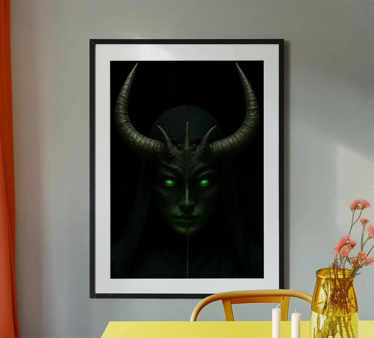 suora del diavolo poster con telaio in alluminio da Rawghenee