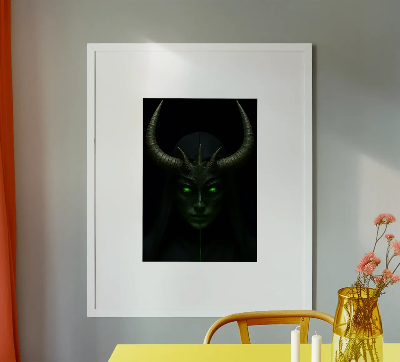 suora del diavolo poster con telaio in alluminio da Rawghenee