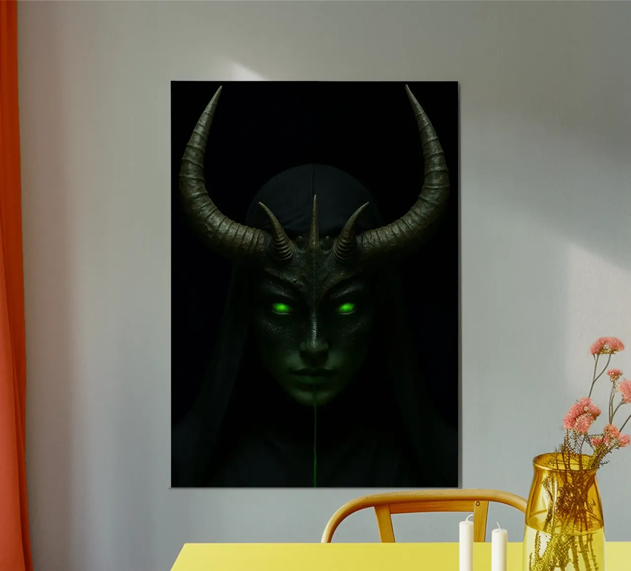 suora del diavolo poster con telaio in alluminio da Rawghenee