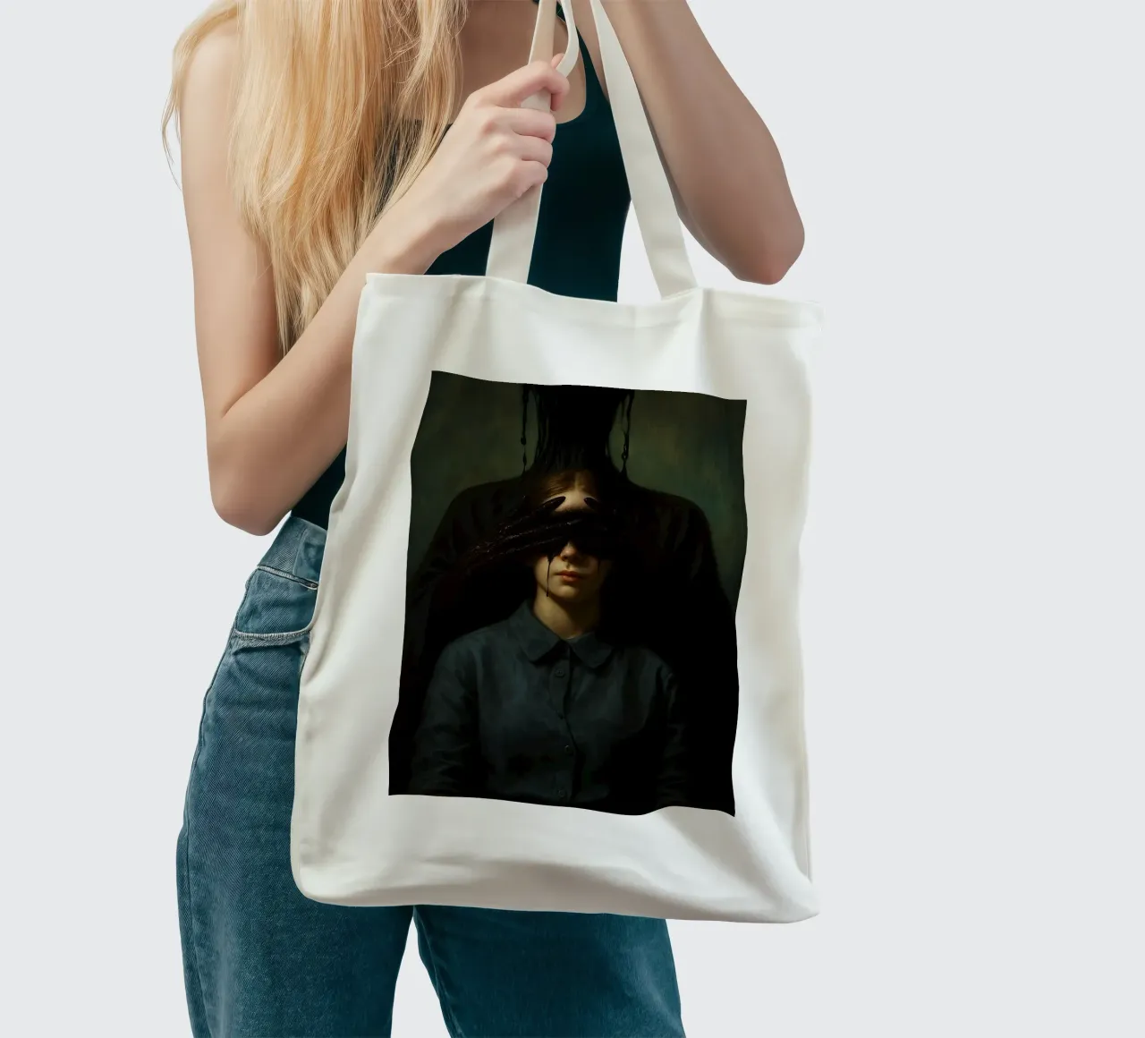 devil's embrace a women tote bag by Rawghenee