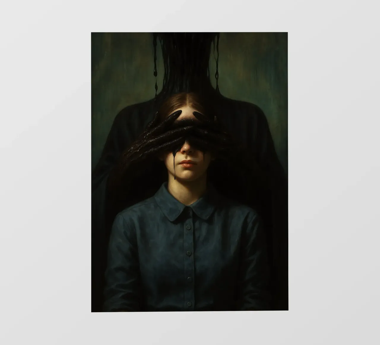 omhelzing van de duivel een vrouw fotobehang van Rawghenee