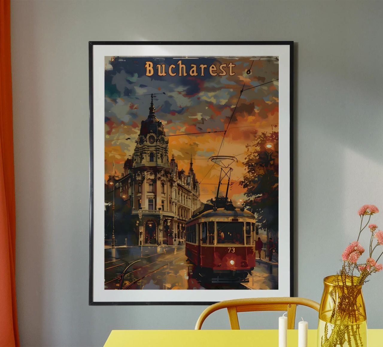 Tram d'epoca di Bucarest poster da Vintage Travel Art