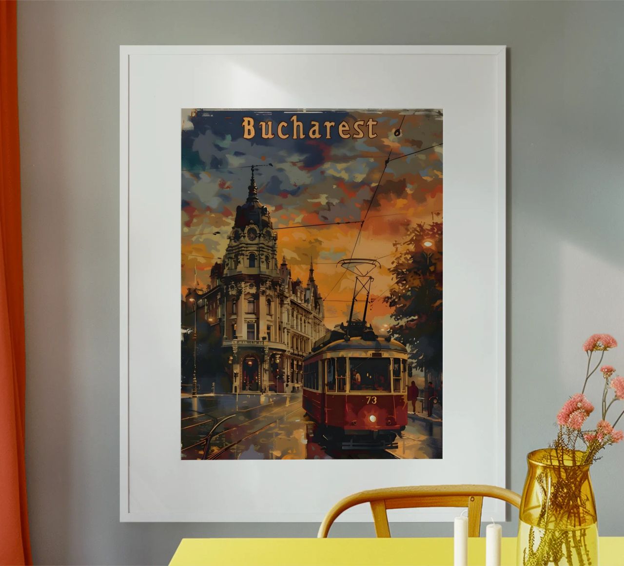 Tram d'epoca di Bucarest poster da Vintage Travel Art