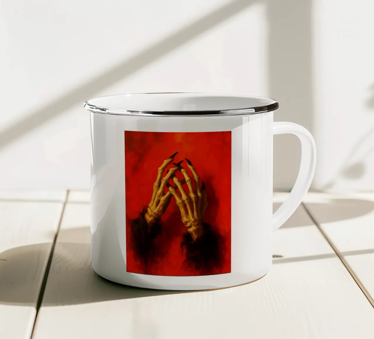 Mano artigliata di Dracula tazza in smalto da Rawghenee