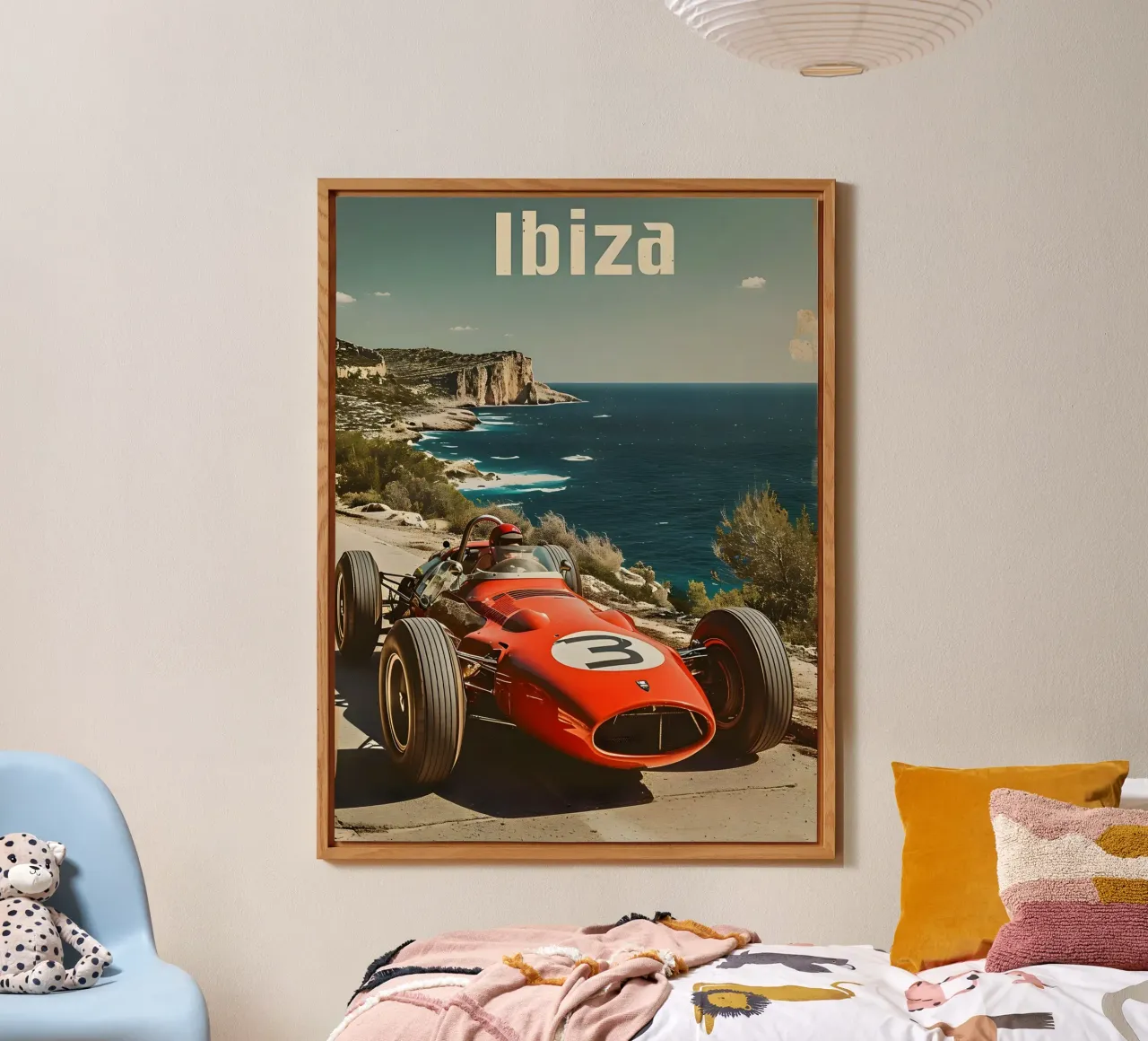 Ibiza vintage racing car alu-dibond by Vintage Travel Art