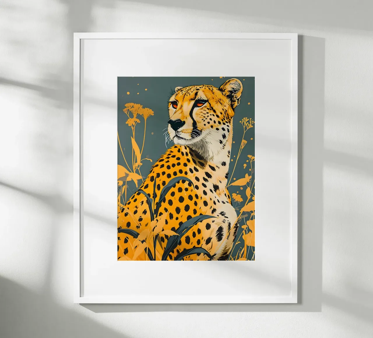 Ritratto vintage leopardato poster con telaio in legno da Vintage Travel Art