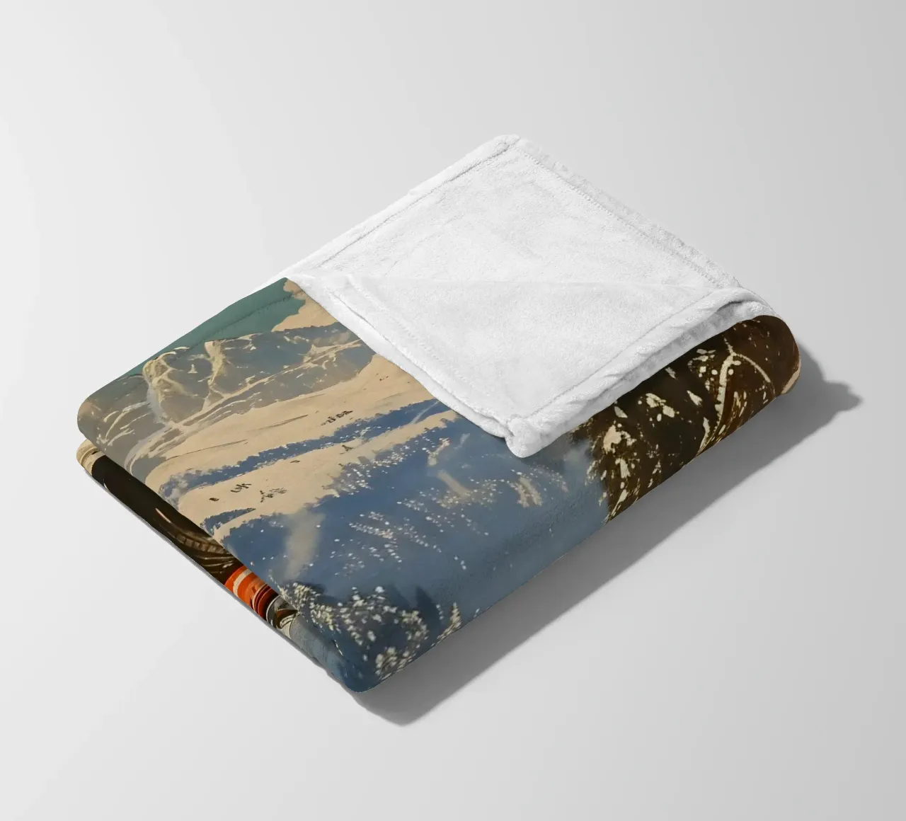 classic racing car in the Alps fleece blanket by Vintage Travel Art
