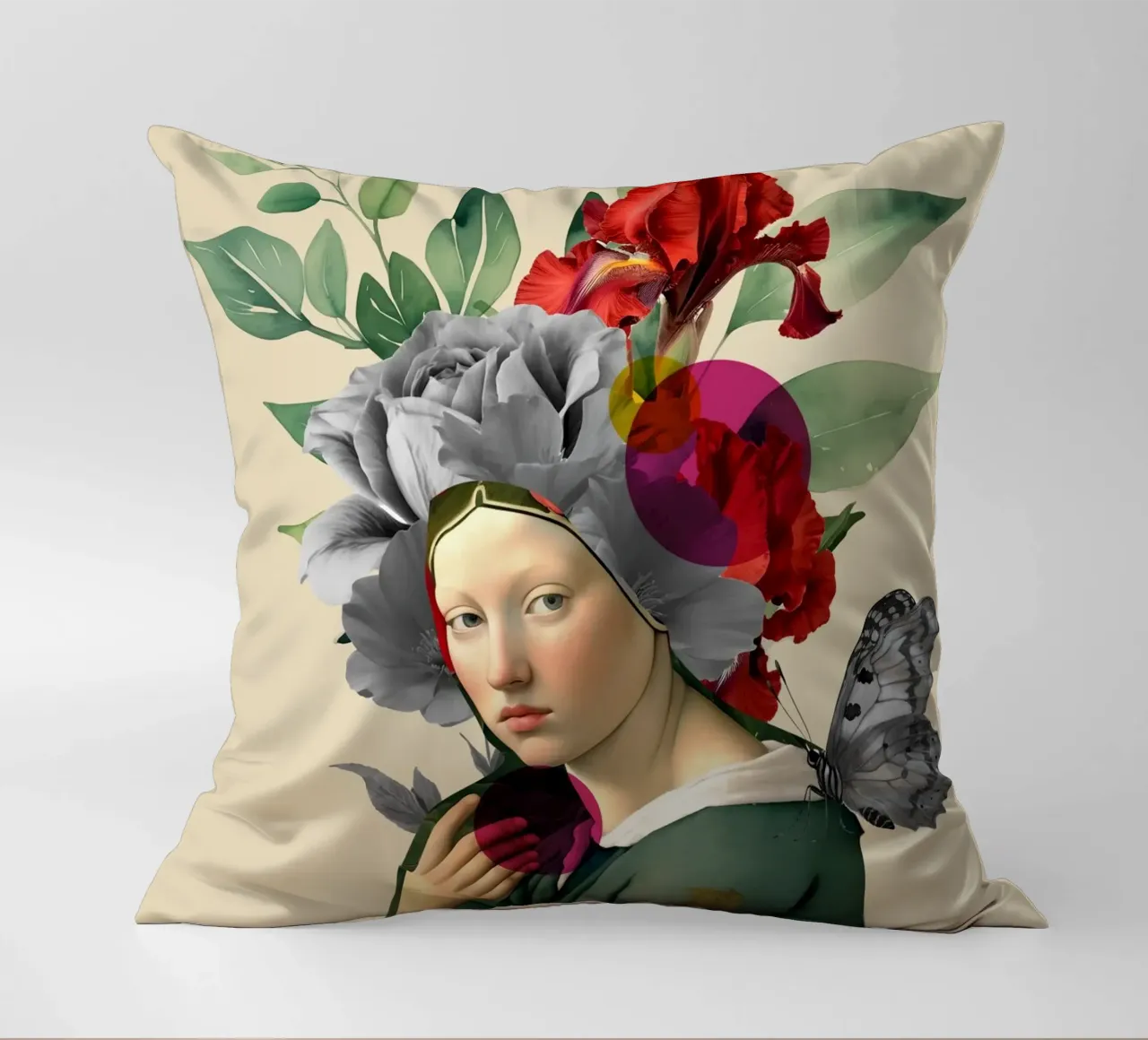 The Silent Muse in Bloom cuscino da Indigo Rain