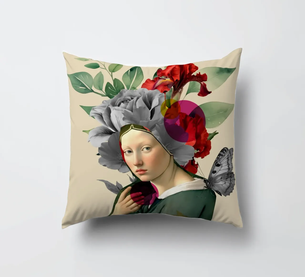 The Silent Muse in Bloom cuscino da Indigo Rain