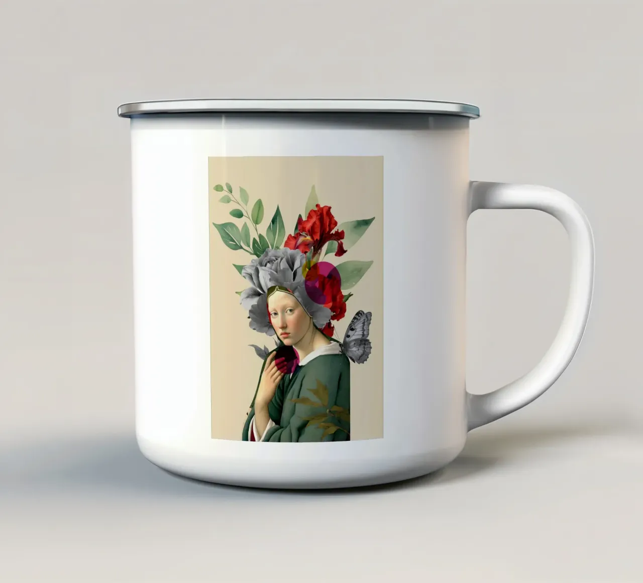 The Silent Muse in Bloom tazza in smalto da Indigo Rain