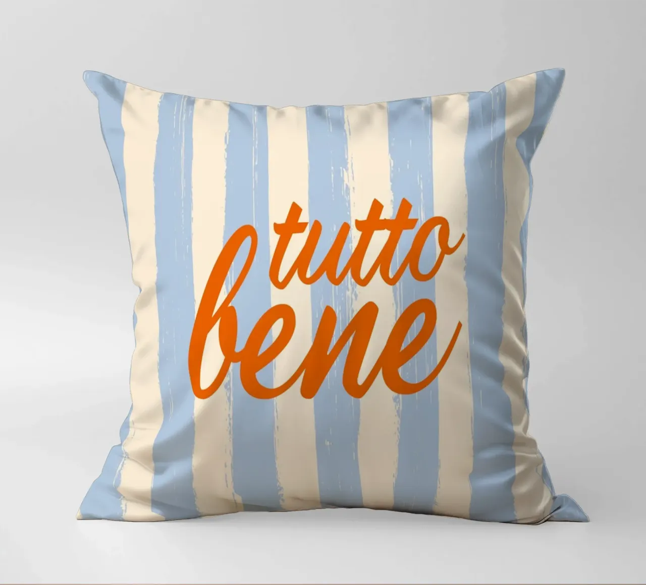 Tutto Bene - celeste rosso cuscino da pierosvisuals