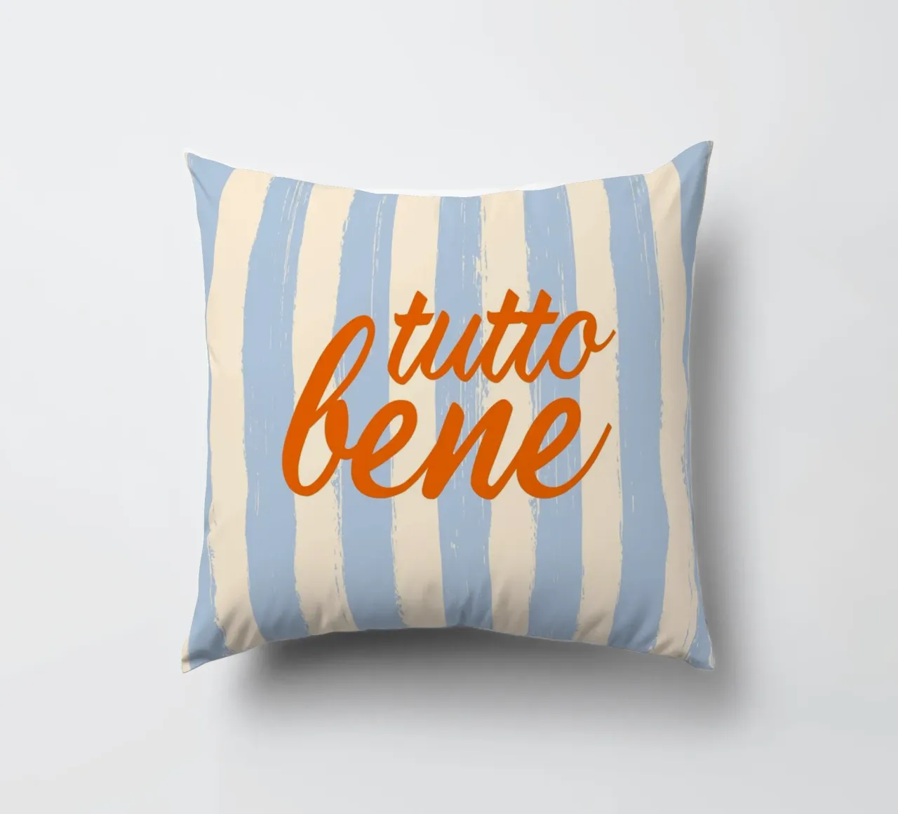 Tutto Bene - celeste rosso cuscino da pierosvisuals