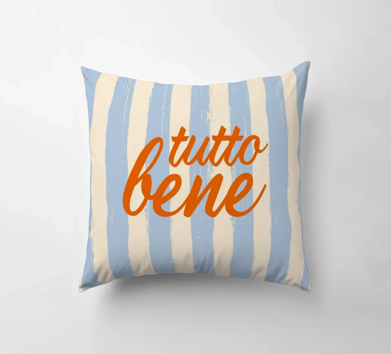 Tutto Bene - celeste rosso cuscino da pierosvisuals