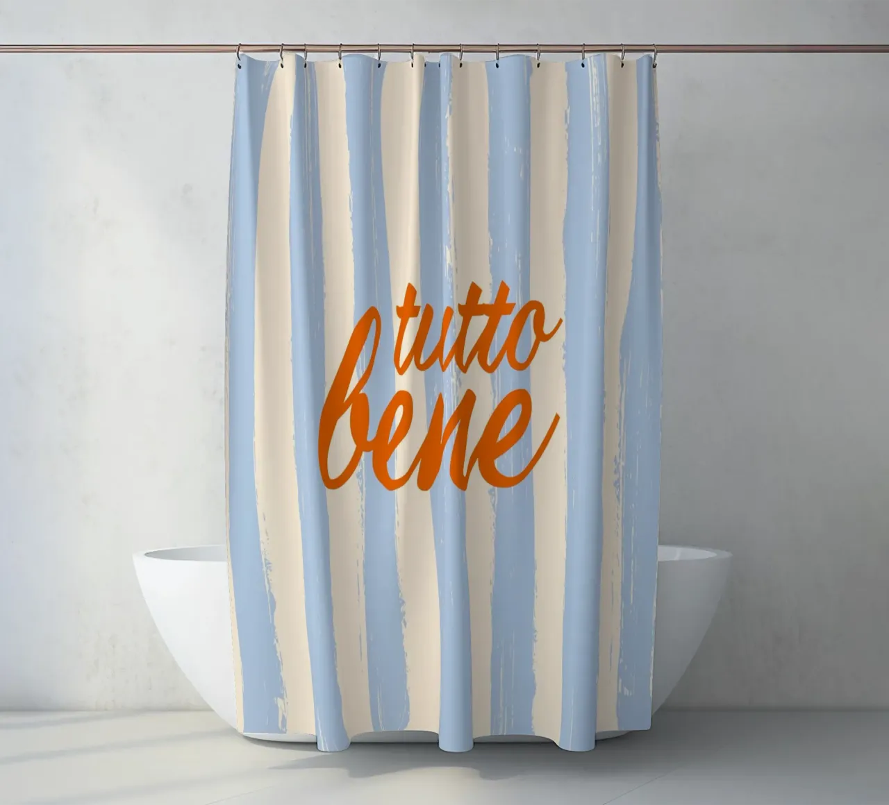 Tutto Bene - celeste rosso rideau de douche de pierosvisuals