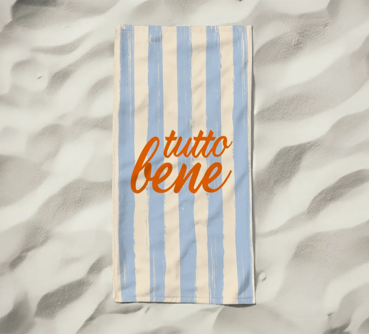 Tutto Bene - celeste rosso telo mare da pierosvisuals