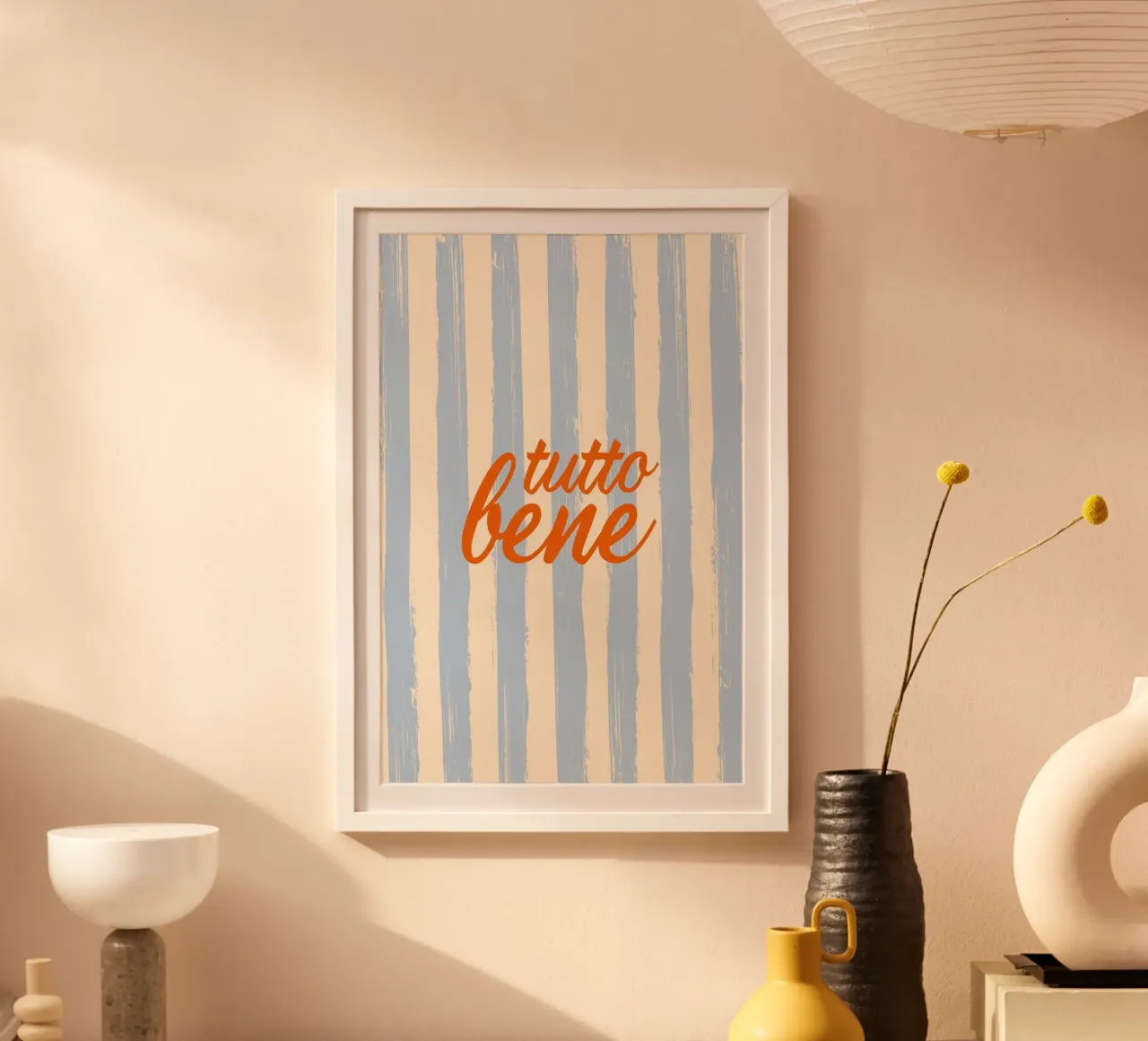 Tutto Bene - celeste rosso Poster von pierosvisuals