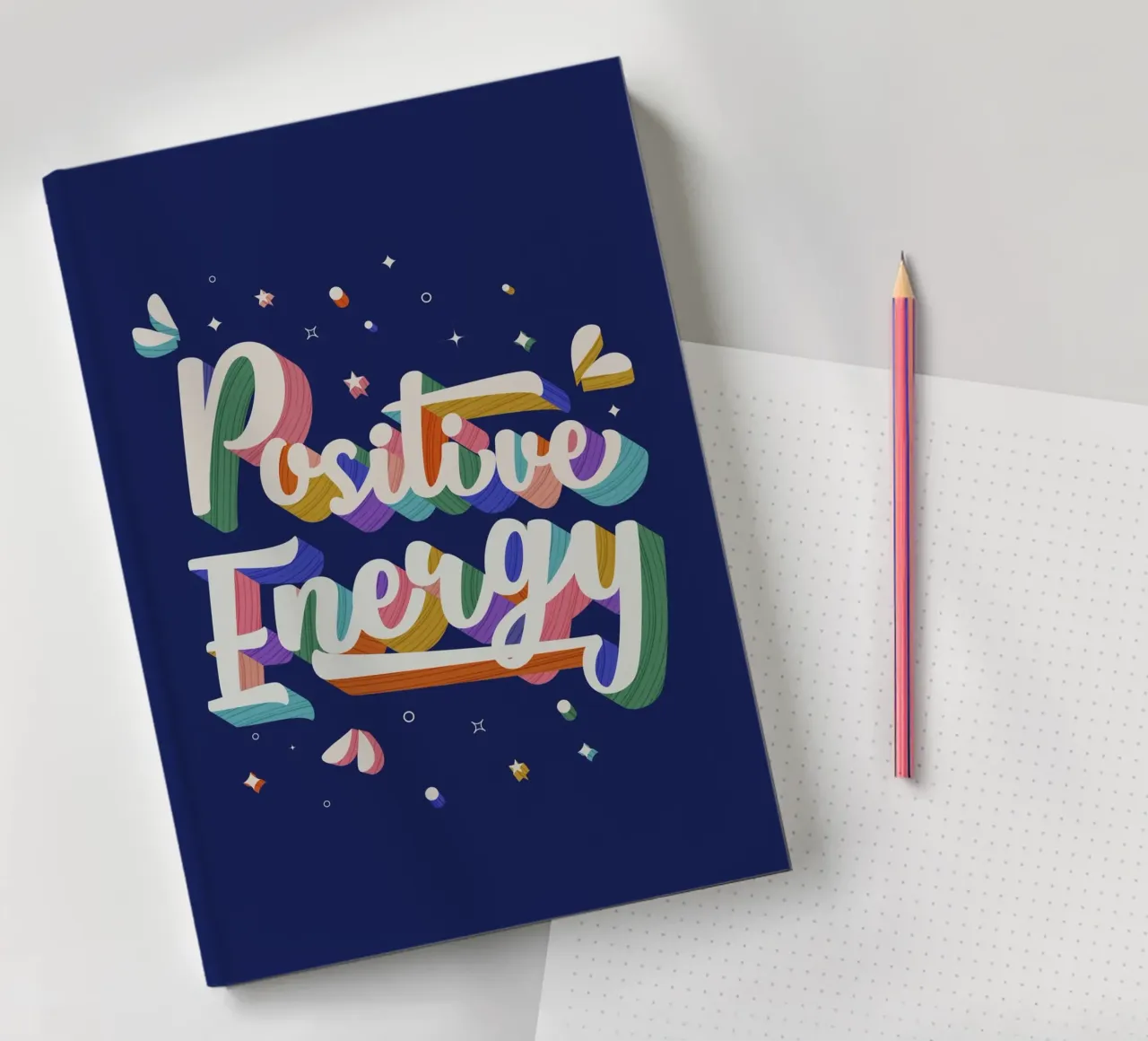 Poster sull'energia positiva - Lettere in grassetto, testo divertente, colori vivaci diario da showmemars