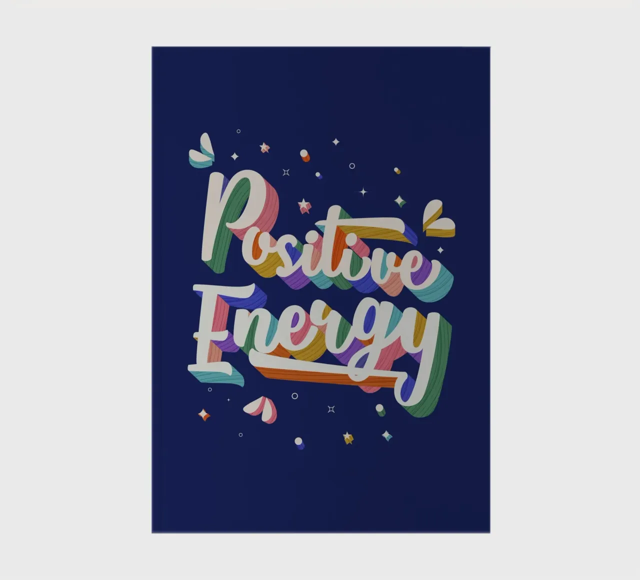Poster sull'energia positiva - Lettere in grassetto, testo divertente, colori vivaci diario da showmemars