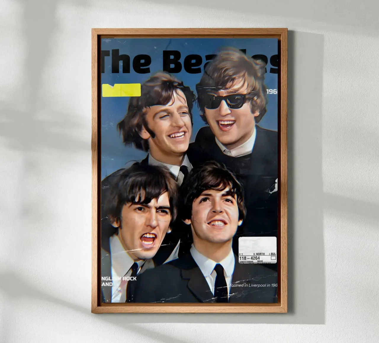 The Beatles 90s tela con Cornice a cassetta da Low poly art