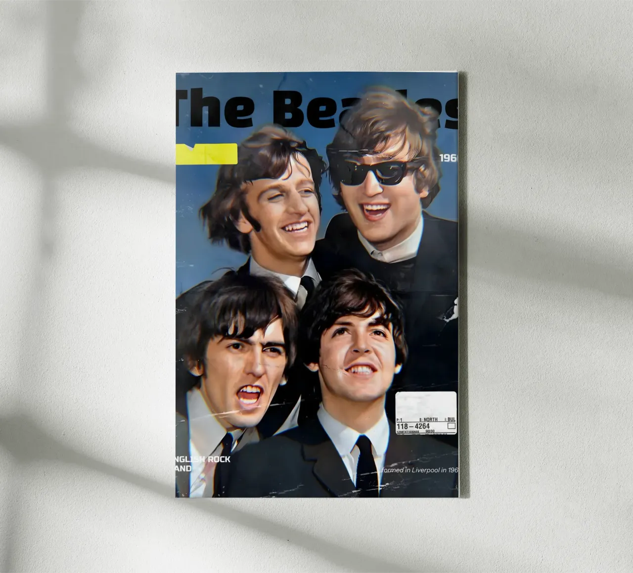 The Beatles 90s tela con Cornice a cassetta da Low poly art