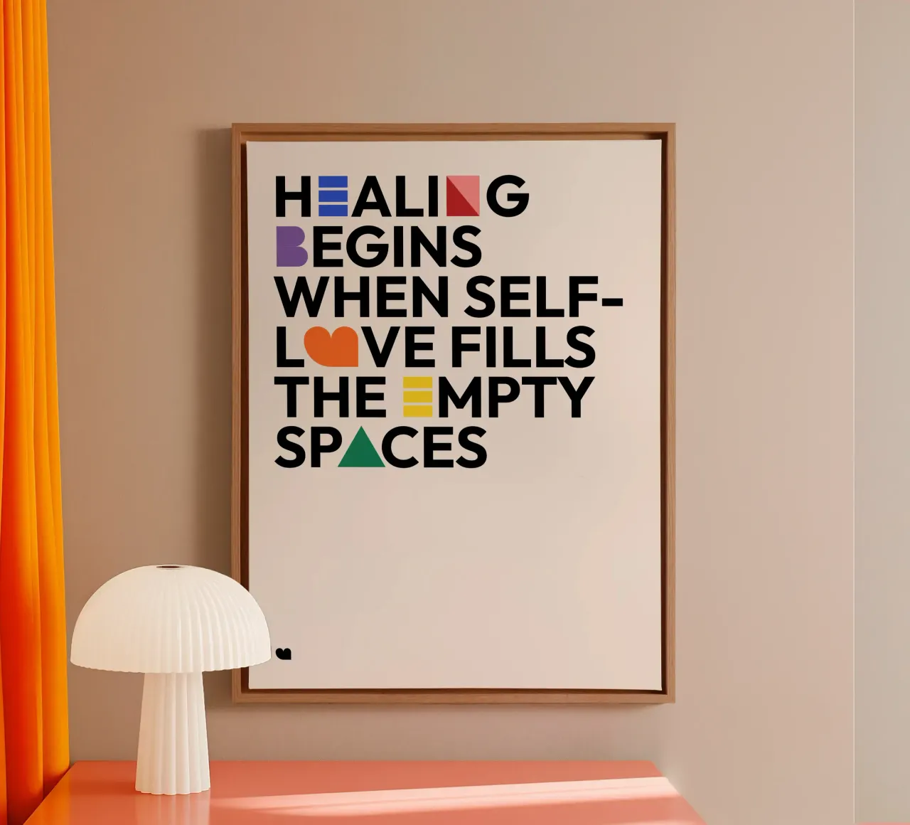 Healing begins with Self-Love tela con Cornice a cassetta da Bureau Purpur