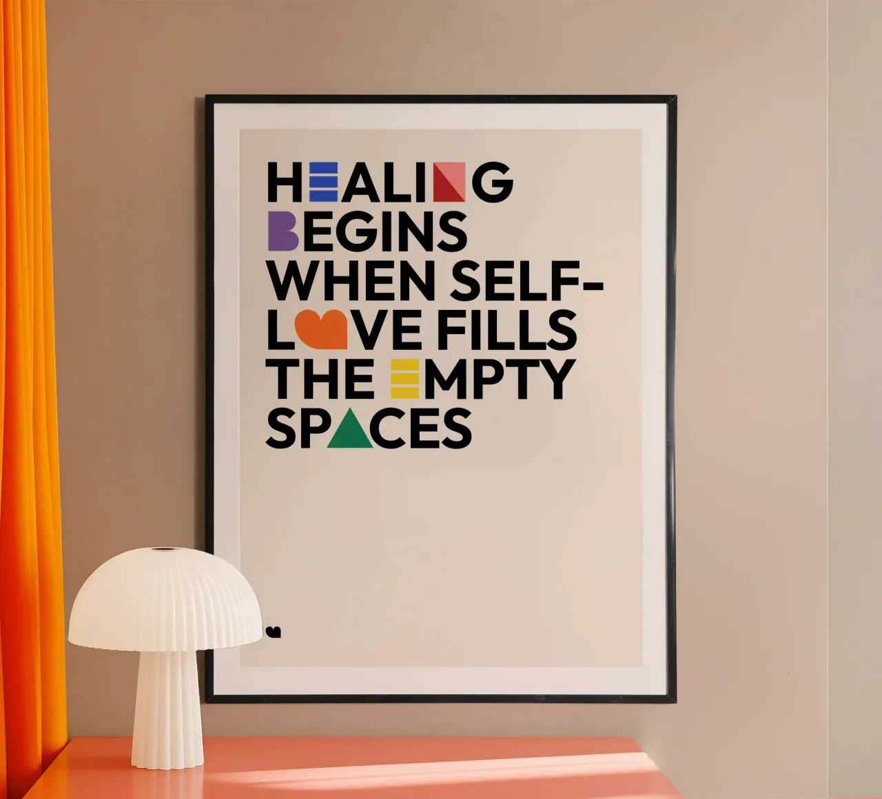 Healing begins with Self-Love poster with aluminum frame by Bureau Purpur