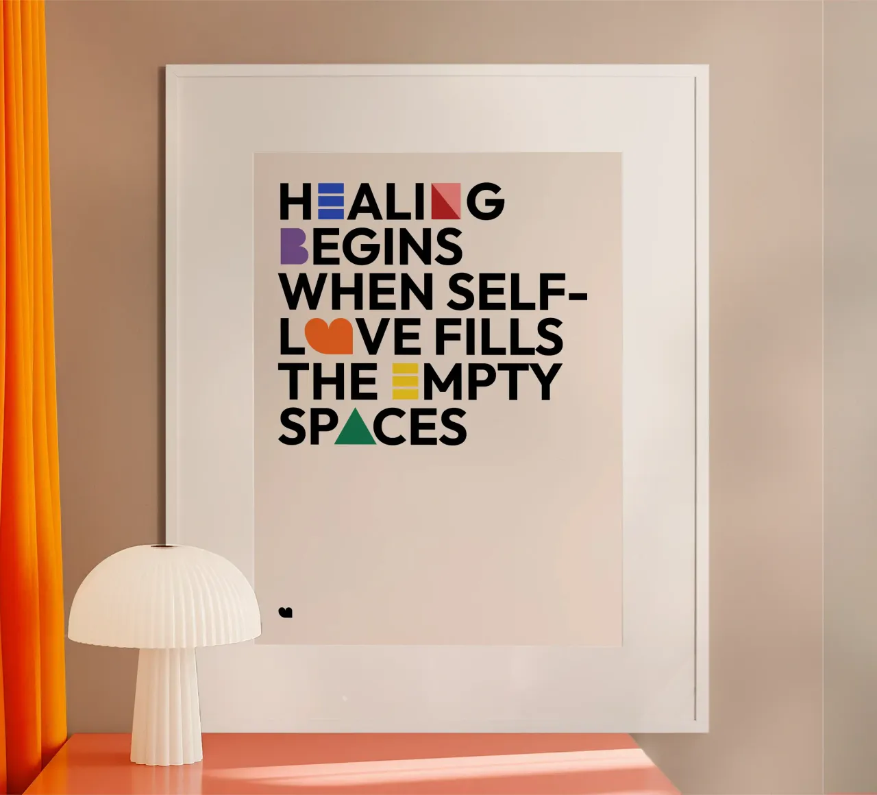Healing begins with Self-Love poster with aluminum frame by Bureau Purpur