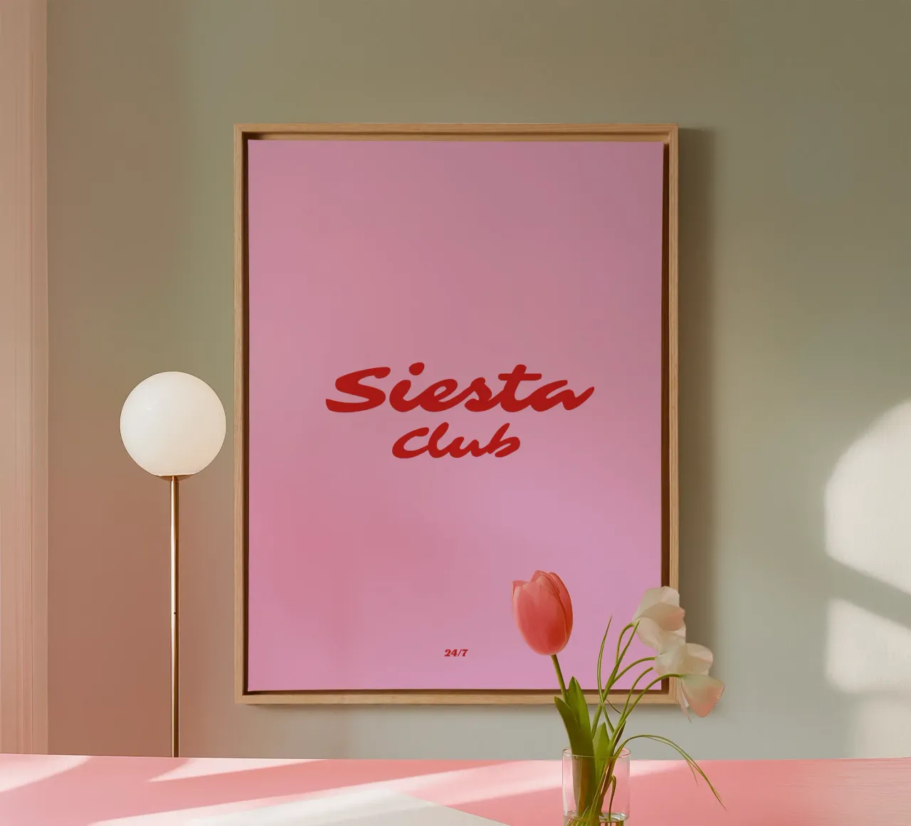 Siesta Club 24/7 tela con Cornice a cassetta da Bureau Purpur