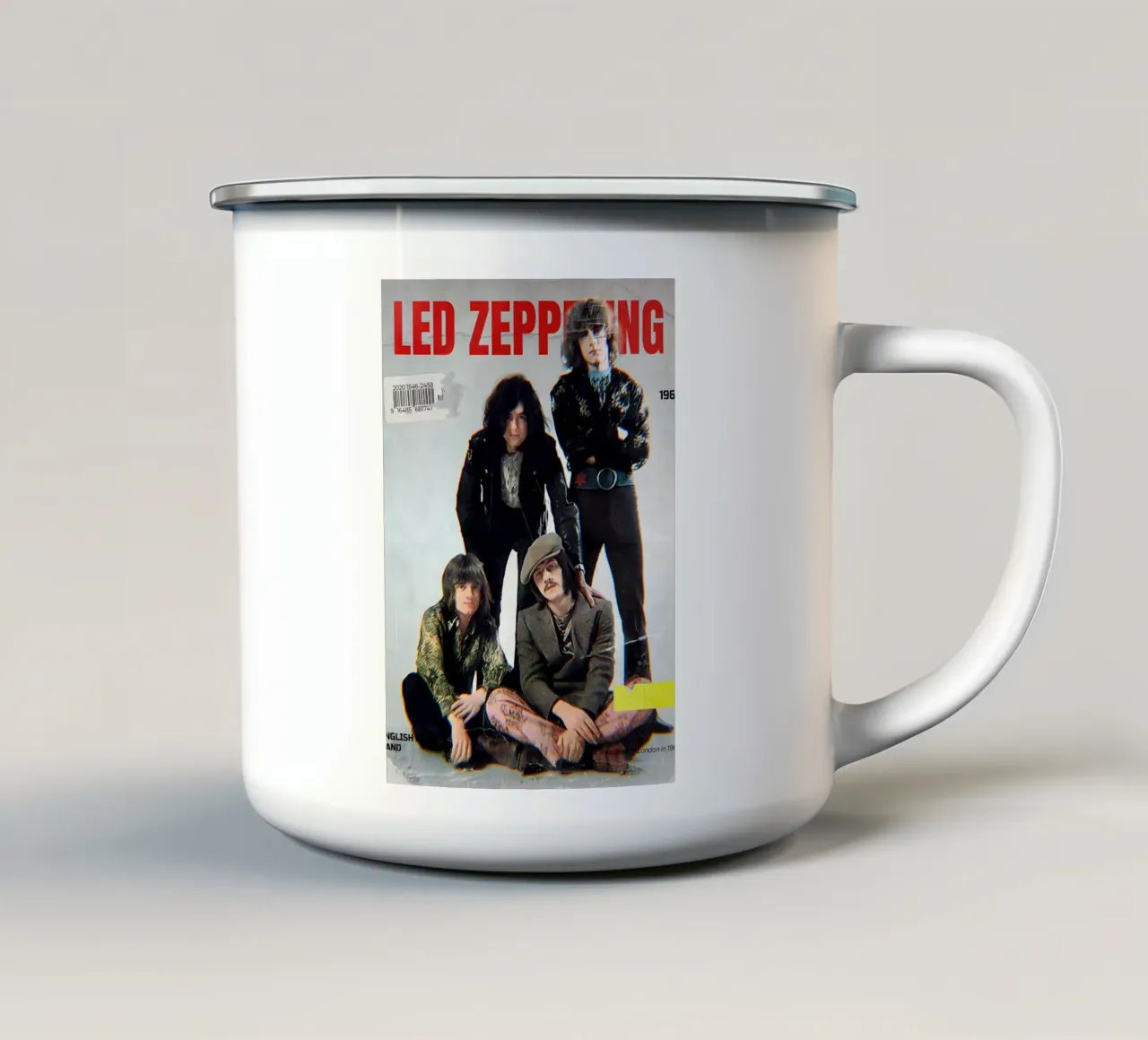 Led Zeppelin 1970s tazza in smalto da Low poly art